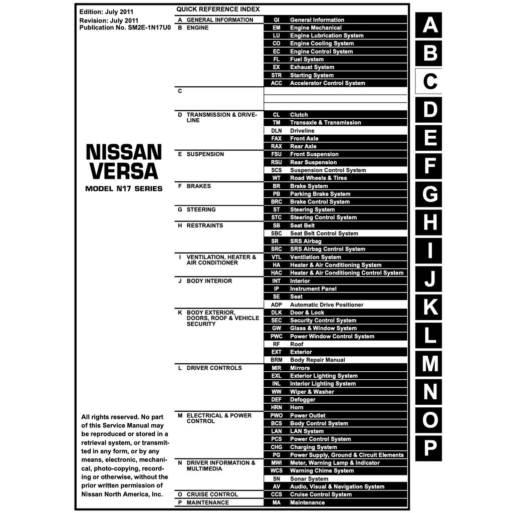 NISSAN ALMERA N17 (2011-2018) SERVICE WORKSHOP MANUAL - Image 3