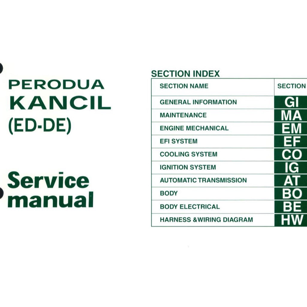 PERODUA KANCIL MK2 (2002-2009) SERVICE WORKSHOP MANUAL - Image 3