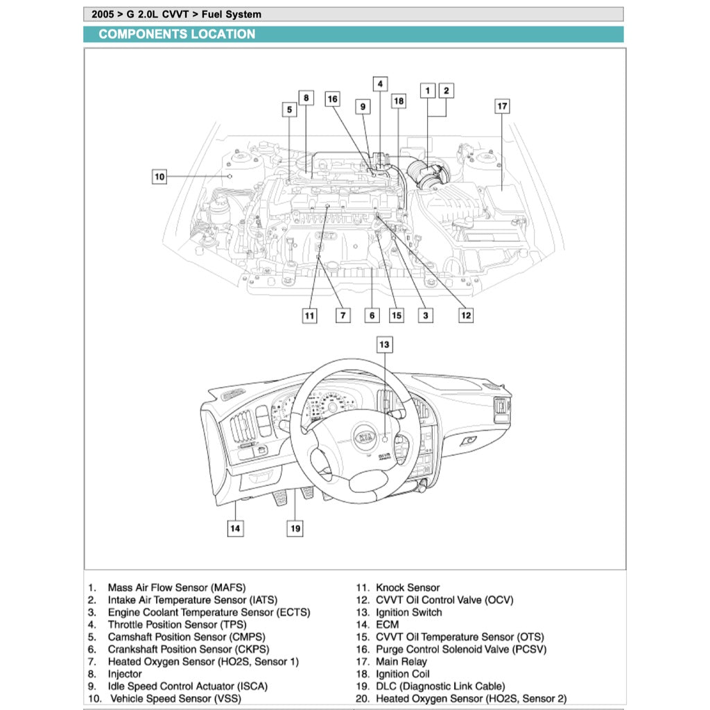 KIA CERATO / SPECTRA LD (2004-2009) SERVICE WORKSHOP MANUAL - Image 5