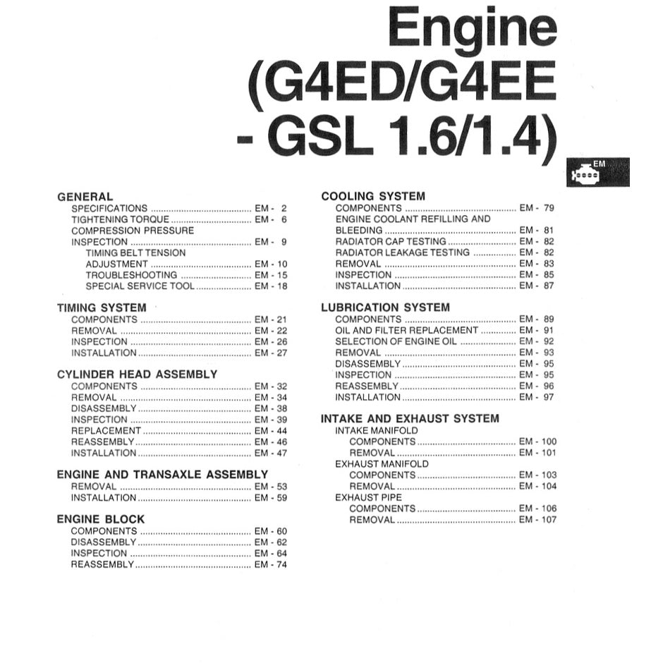 HYUNDAI GETZ (2002-2011) SERVICE WORKSHOP MANUAL - Image 5