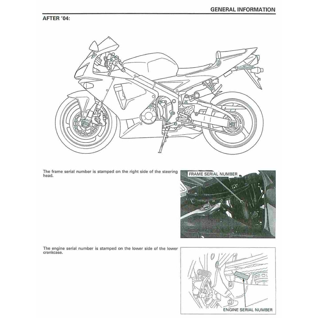 HONDA CBR600RR (2003-2006) SERVICE WORKSHOP MANUAL + PARTS CATALOGUE + OWNER'S MANUAL - CBR 600 RR - Image 3