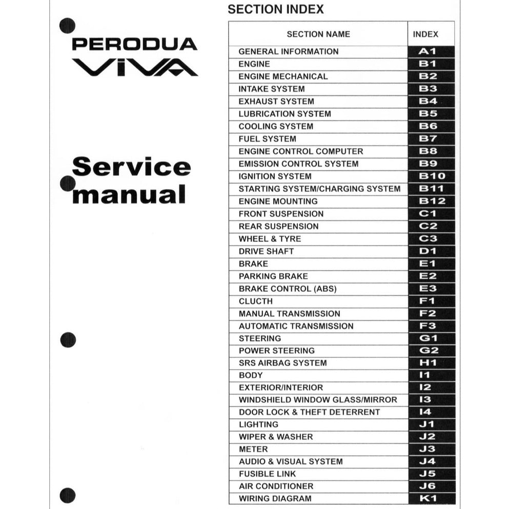 PERODUA VIVA (2007-2014) SERVICE WORKSHOP MANUAL - Image 3
