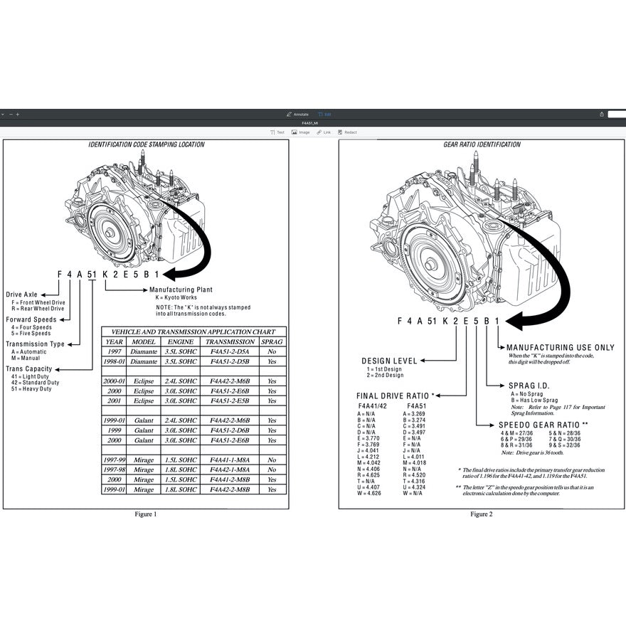 MITSUBISHI AUTOMATIC TRANSMISSION REPAIR MANUAL F4A3 F4A51 F5A51 KM-171 KM-175 KM-177 R451 V5A51 JF011E (CVT) - Image 3