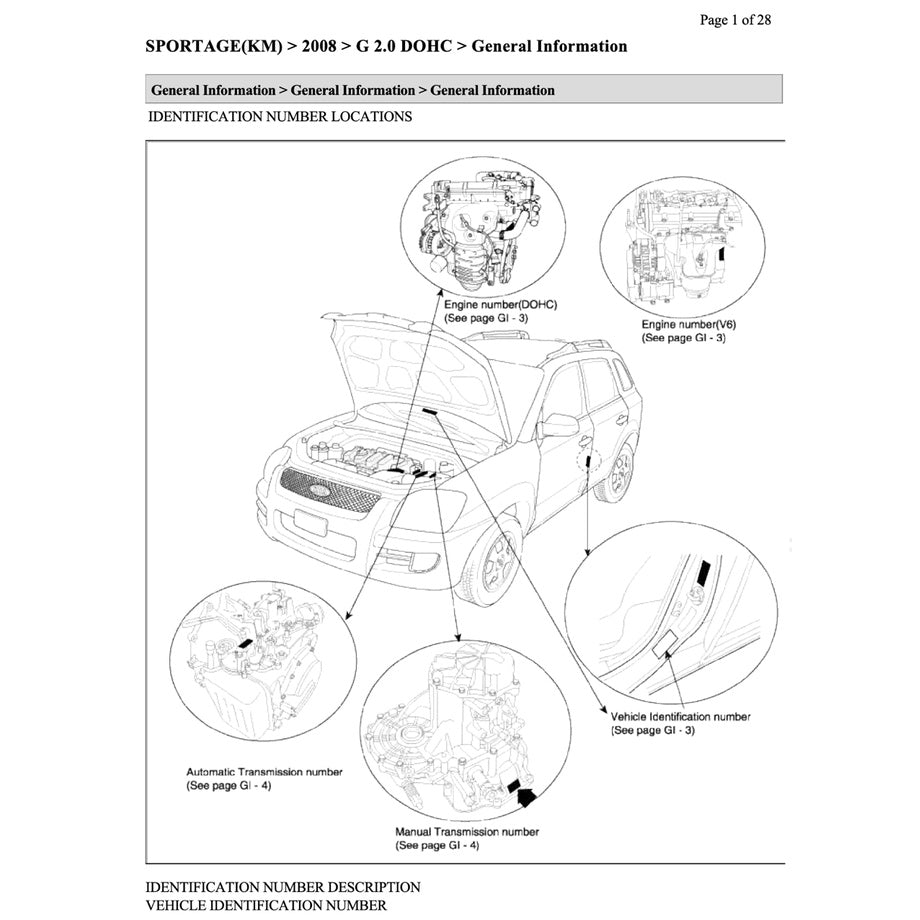 KIA SPORTAGE JE/KM (2005-2010) SERVICE WORKSHOP MANUAL - Image 3