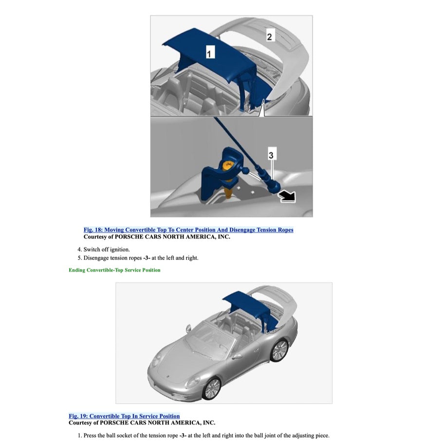 PORSCHE 911 991.1 (2011-2016) CONVERTIBLE TOP SERVICE REPAIR MANUAL - Image 7