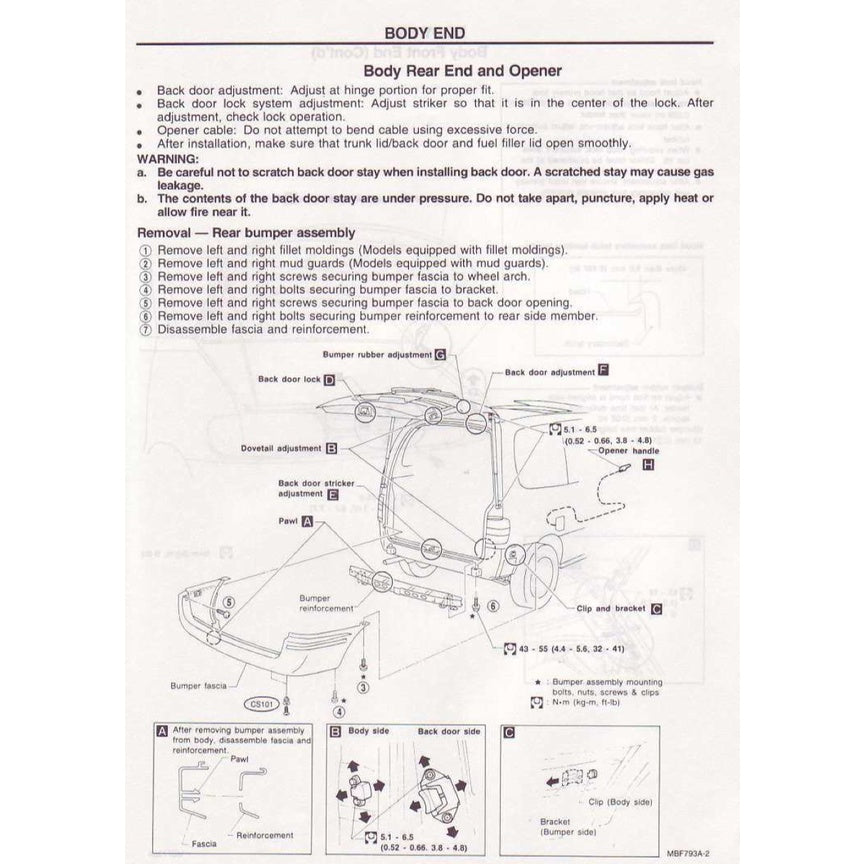 NISSAN SERENA C23 (1991-2001) SERVICE WORKSHOP MANUAL - Image 9