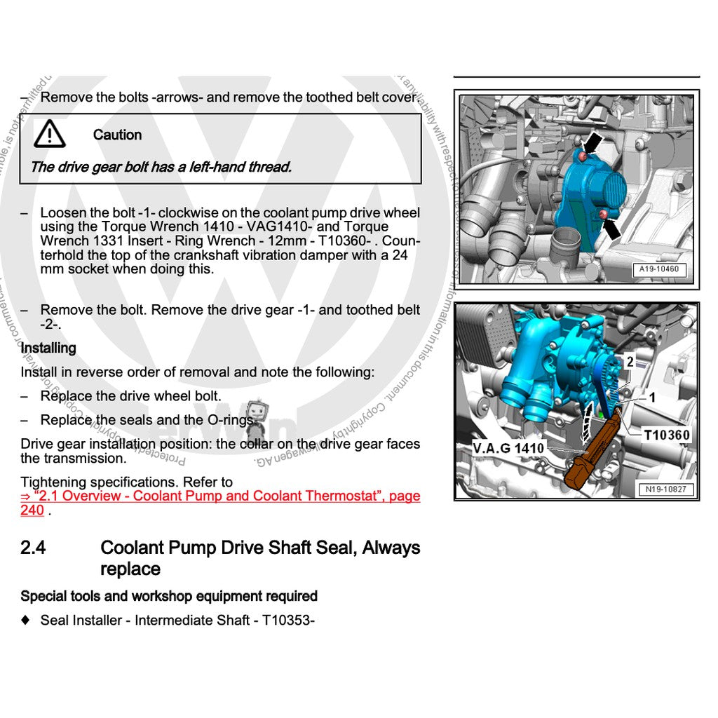 VW GOLF MK6 (2009-2013) SERVICE WORKSHOP MANUAL - Image 10