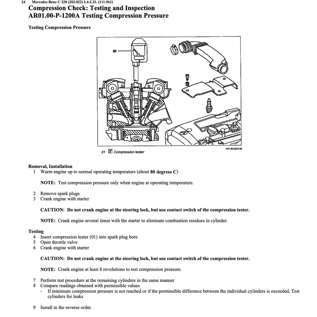 MERCEDES BENZ C-CLASS W202 M111 (1993-2000) SERVICE WORKSHOP MANUAL - Image 6