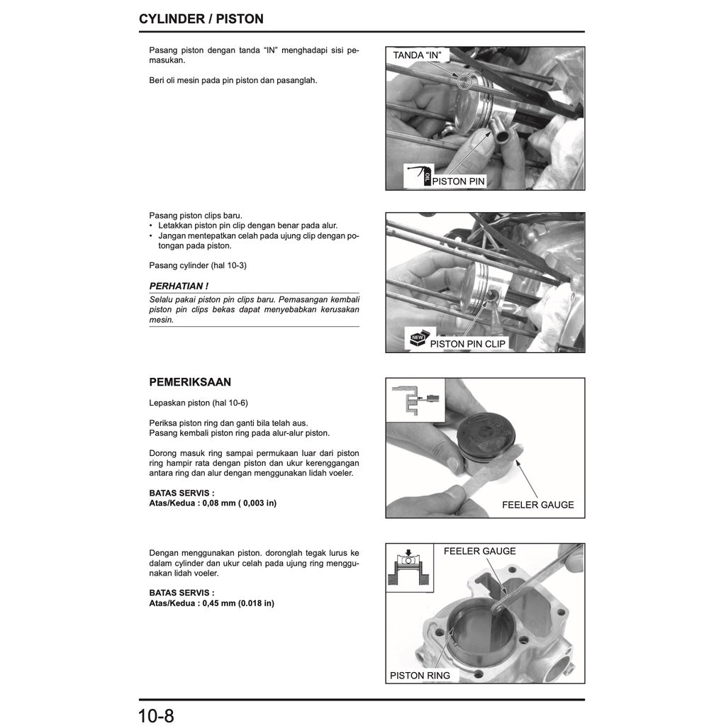 HONDA VARIO 150 BEAT 110 SERVICE WORKSHOP MANUAL / BUKU PEDOMAN REPARASI - Image 8