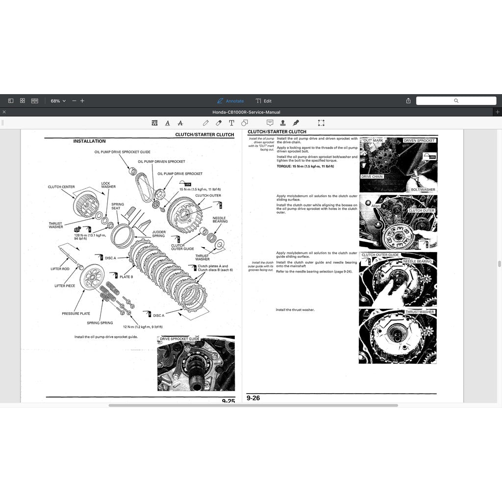 HONDA CB1000R SC60 (2009-2017) SERVICE WORKSHOP MANUAL + OWNER'S MANUAL / CB 1000 R - Image 9