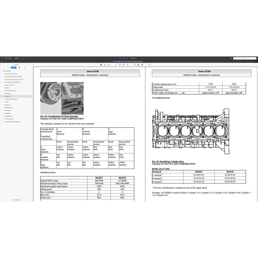 VOLVO XC90 (2007-2014) SERVICE WORKSHOP MANUAL - Image 9