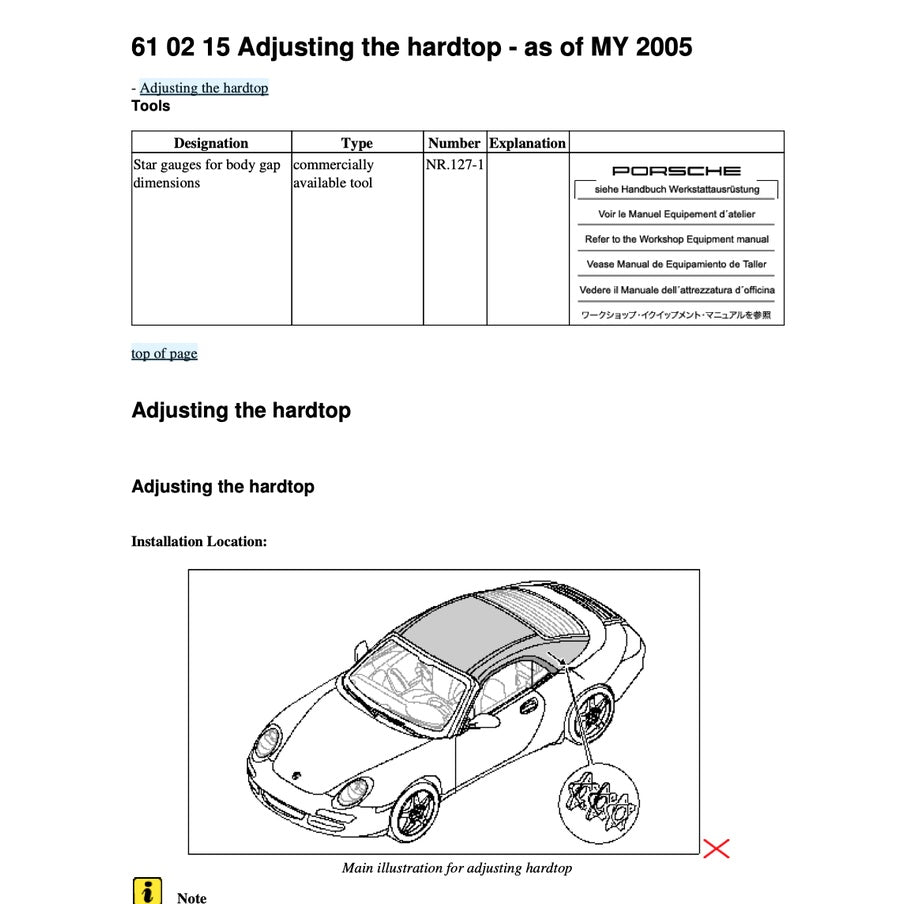 PORSCHE 911 997 (2004-2013) CONVERTIBLE TOP/ TARGA TOP SERVICE REPAIR MANUAL - Image 8