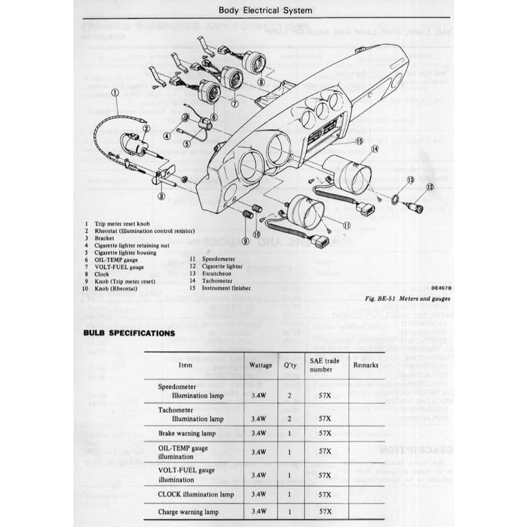 DATSUN 280Z S30 (1975-1978) SERVICE WORKSHOP MANUAL + PARTS CATALOGUE - Image 10