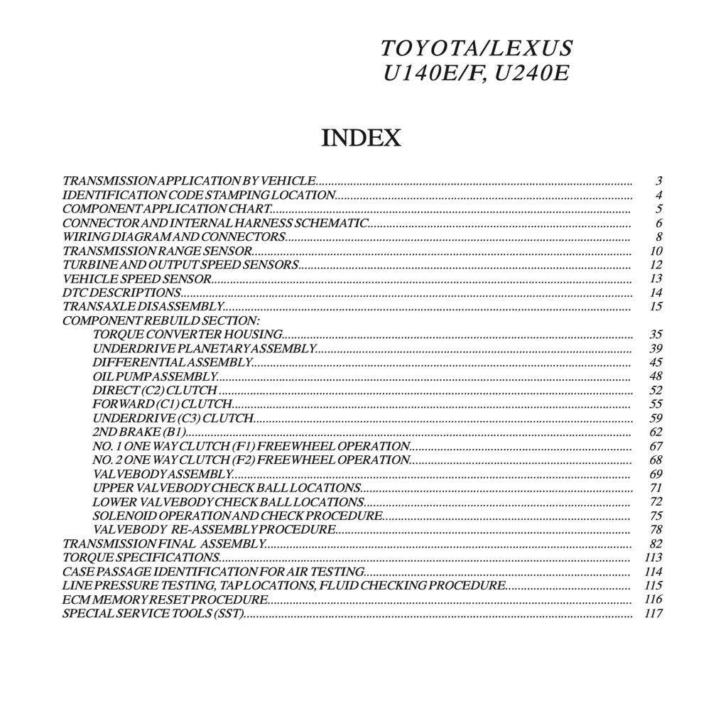 TOYOTA AUTOMATIC TRANSMISSION REPAIR MANUAL A130/A140/A240/A340/A40-41/A40D/A43DE/A440-F/A55/A750E/A761E/U140-240/U151E - Image 10