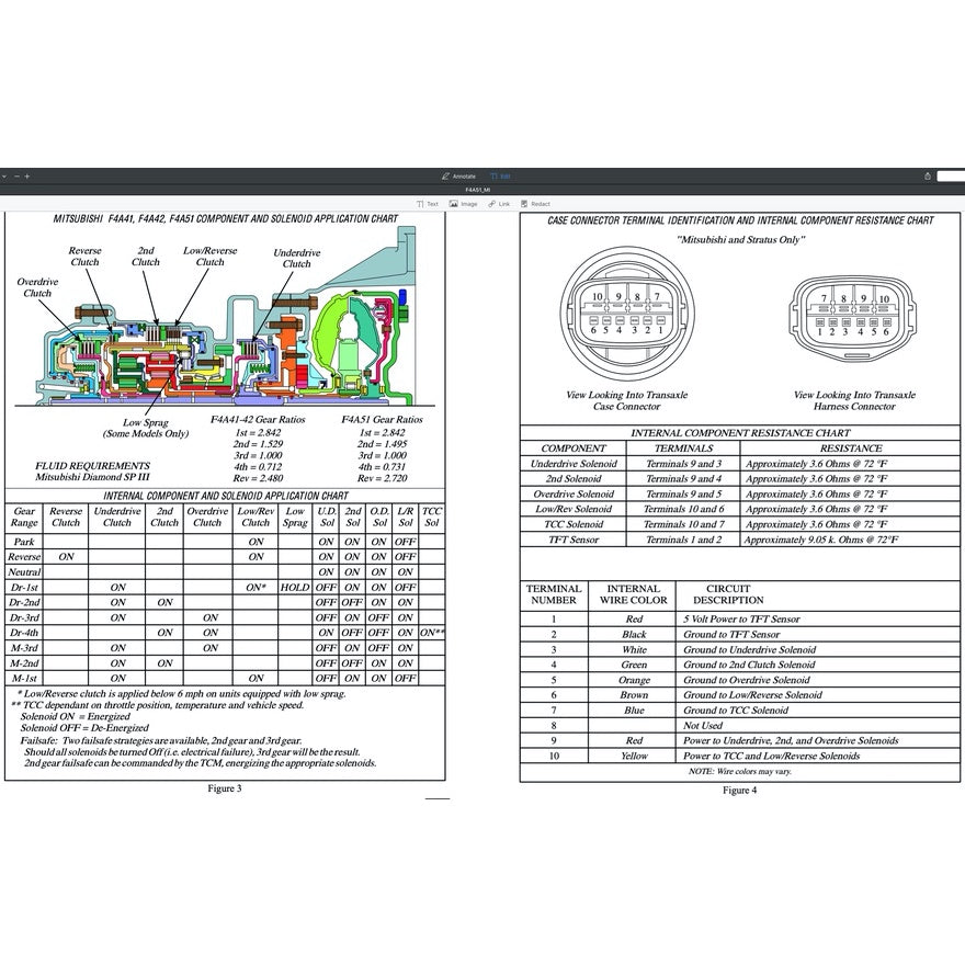 MITSUBISHI AUTOMATIC TRANSMISSION REPAIR MANUAL F4A3 F4A51 F5A51 KM-171 KM-175 KM-177 R451 V5A51 JF011E (CVT) - Image 4