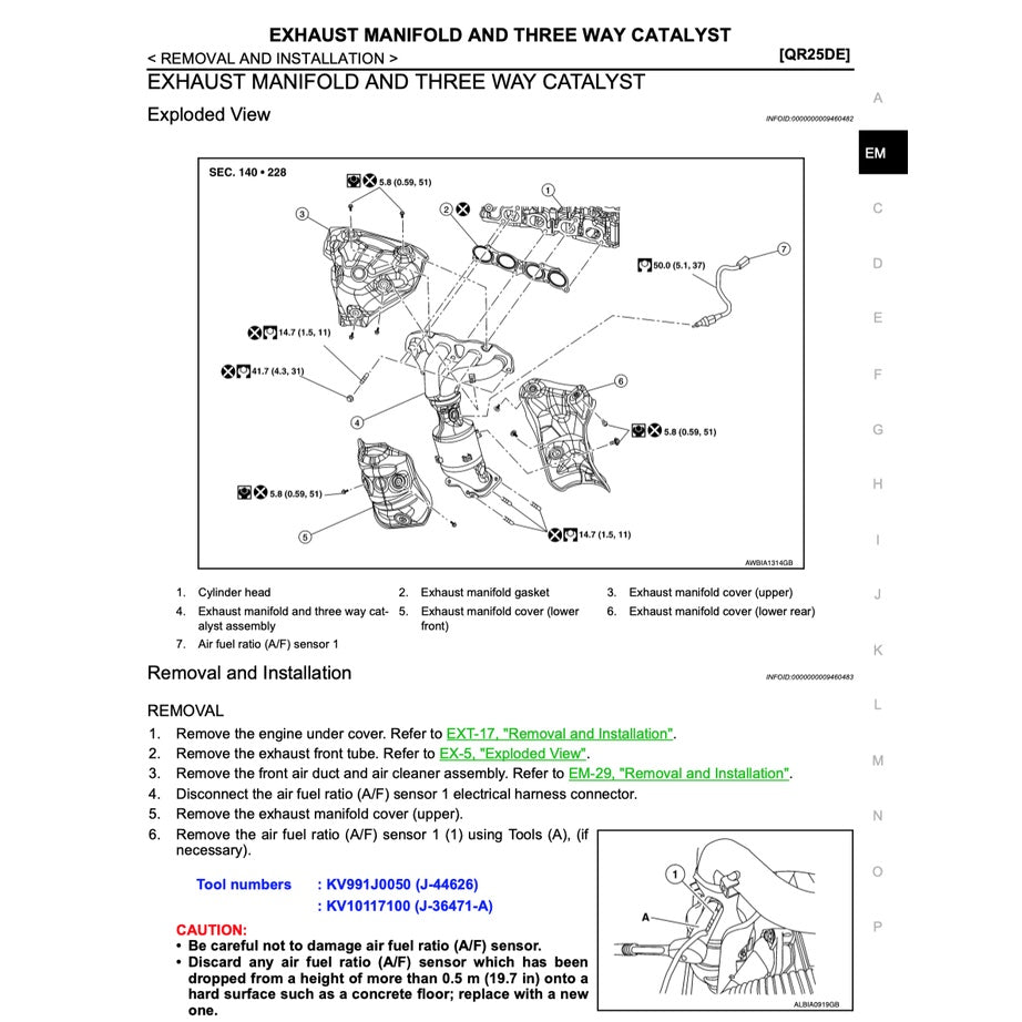 NISSAN TEANA/ ALTIMA L33 (2013-2018) SERVICE WORKSHOP MANUAL - Image 9