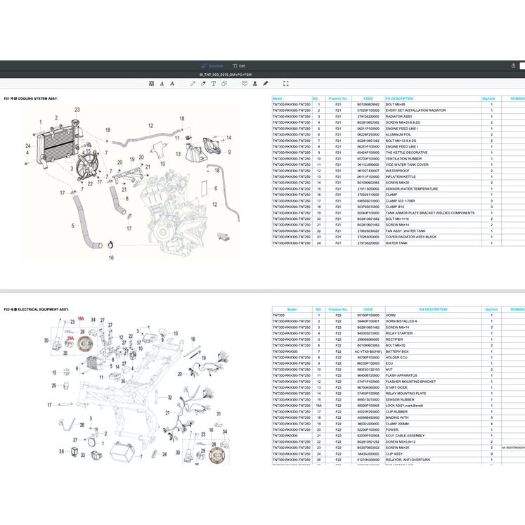 BENELLI TNT300 (2015) SERVICE WORKSHOP MANUAL + PARTS CATALOGUE + OWNER'S MANUAL - Image 9