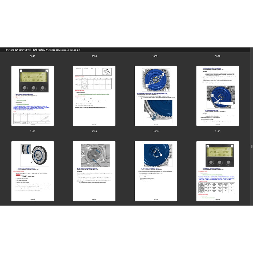 PORSCHE 911 991.1 (2011-2016) SERVICE WORKSHOP MANUAL + PARTS CATALOGUE - Image 9