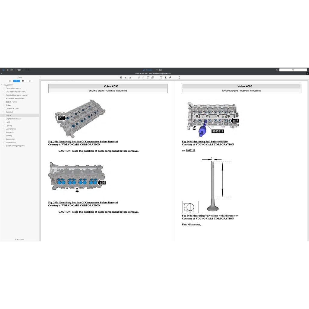 VOLVO XC90 (2007-2014) SERVICE WORKSHOP MANUAL - Image 10