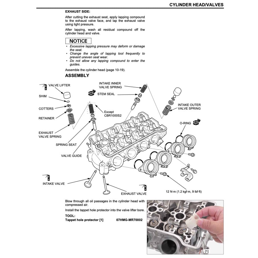 HONDA CBR1000RR RA/ S1/S2 FIREBLADE (2017-2019) SERVICE WORKSHOP MANUAL + PARTS CATALOGUE + OWNER'S MANUAL / CBR 1000 RR - Image 8