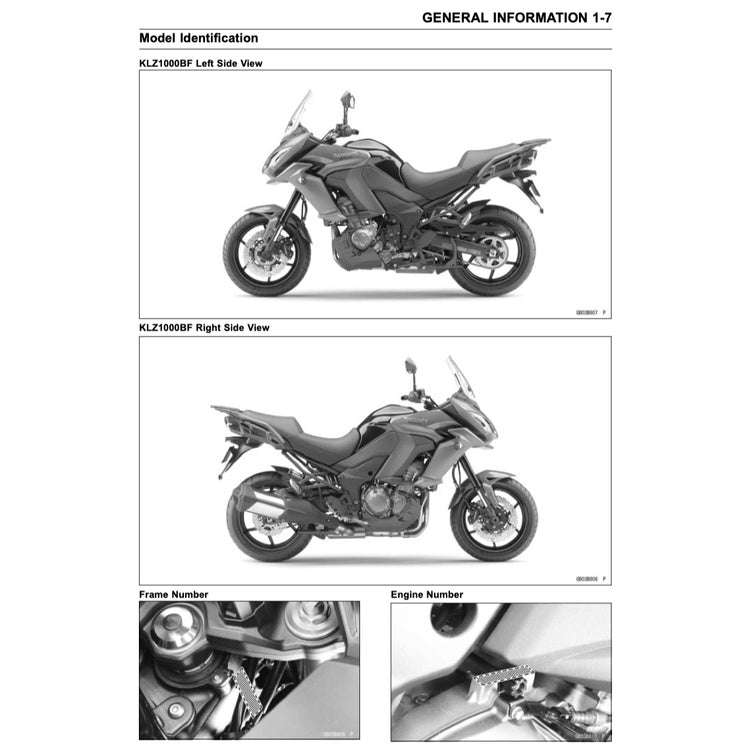 KAWASAKI VERSYS KLZ 1000 (2015-2018) SERVICE WORKSHOP MANUAL + PARTS CATALOGUE +OWNER'S MANUAL - Image 4