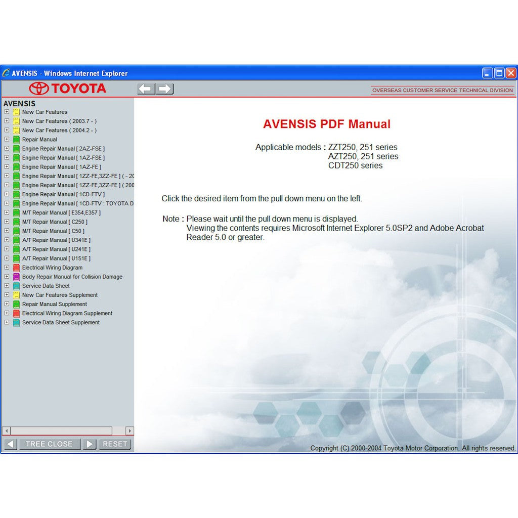 TOYOTA AVENSIS (2003-2009) SERVICE WORKSHOP MANUAL - Image 3