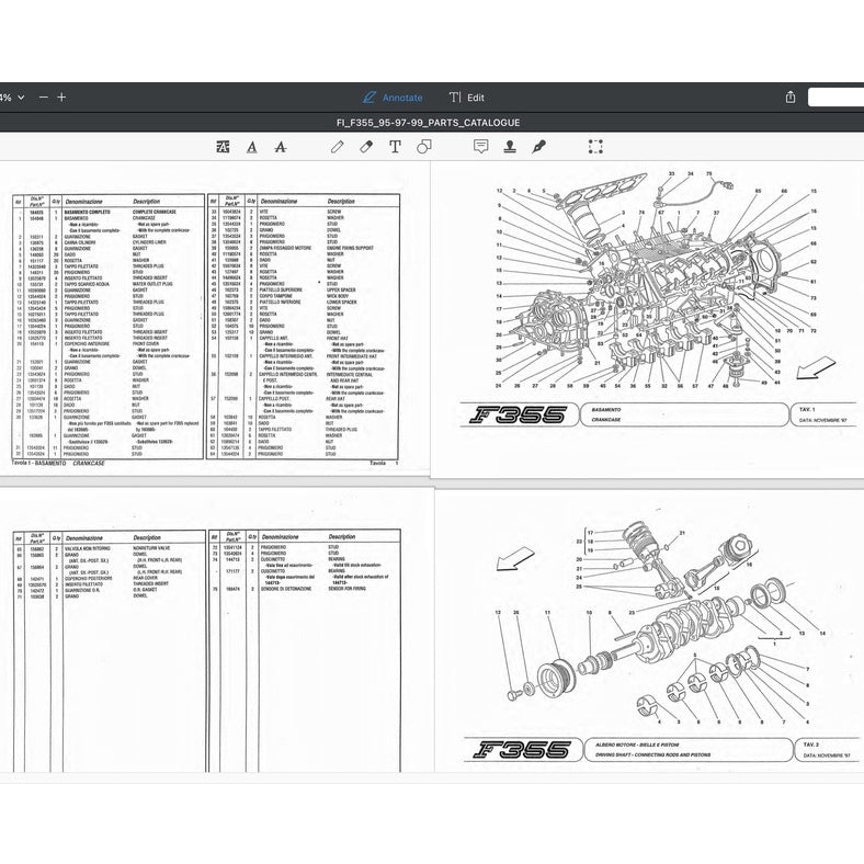 FERRARI F355/ F129 (1995-1999) SERVICE WORKSHOP MANUAL + PARTS CATALOGUE - Image 10