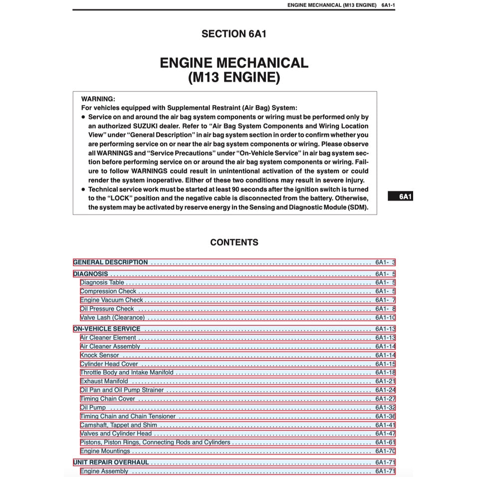 SUZUKI JIMNY JB (1998-2017) SERVICE WORKSHOP MANUAL - Image 3