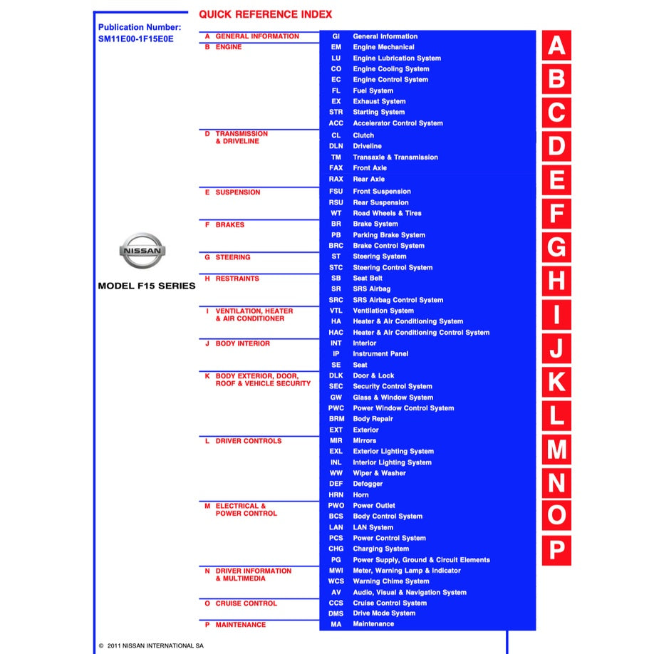 NISSAN JUKE F15 (2010-2019) SERVICE WORKSHOP MANUAL - Image 3
