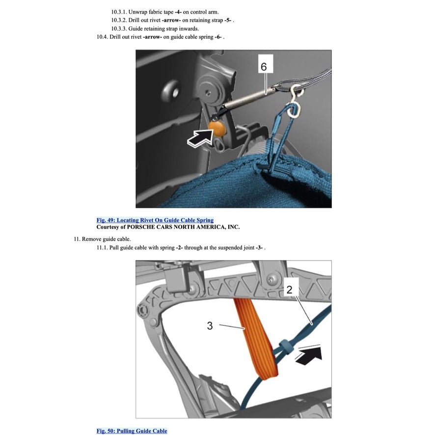 PORSCHE 911 991.1 (2011-2016) CONVERTIBLE TOP SERVICE REPAIR MANUAL - Image 10