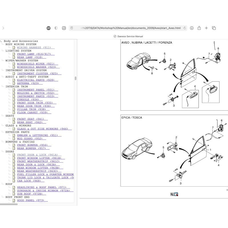 CHEVROLET AVEO (2006-2009) SERVICE WORKSHOP MANUAL - !! WORKSHOP/DEALER MOST WANTED !! - Image 7