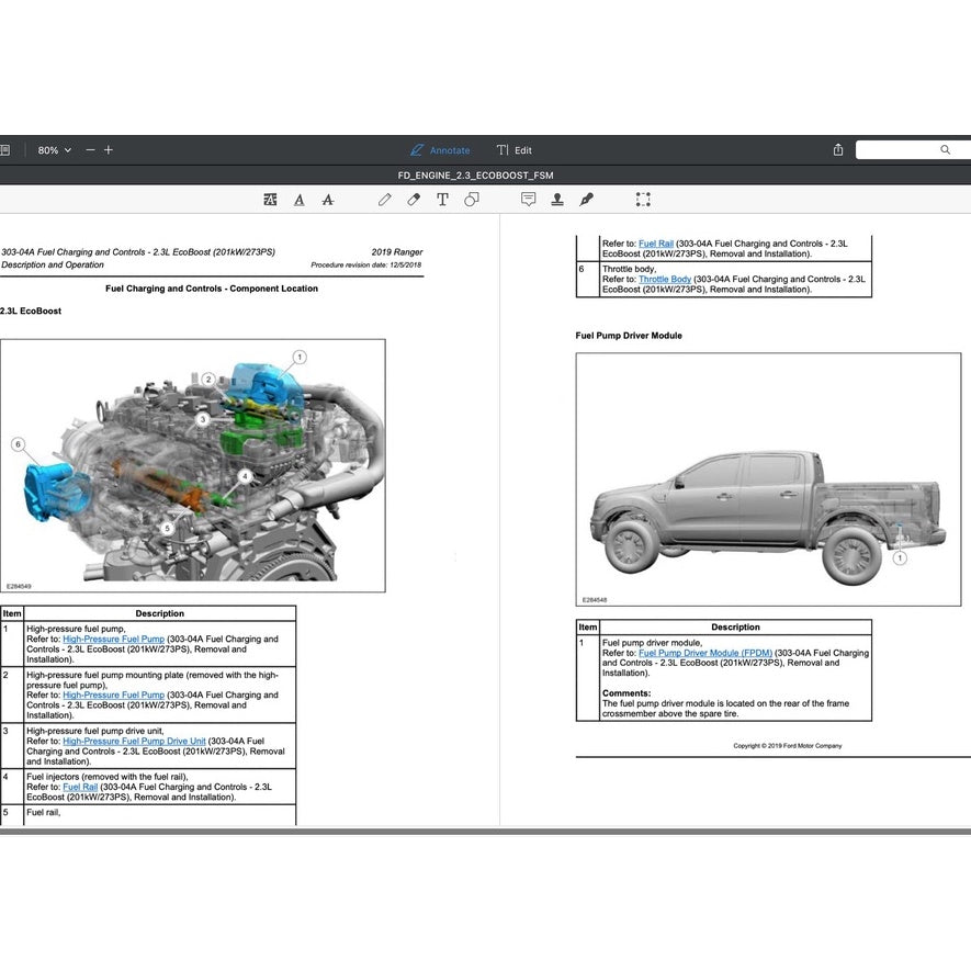 FORD 2.3L ECOBOOST ENGINE SERVICE WORKSHOP MANUAL - Ford Ranger/ Ford Mustang/ Ford Focus RS - Image 8