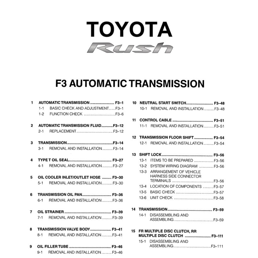 TOYOTA RUSH F800 (2017-2023) SERVICE WORKSHOP MANUAL - Image 8