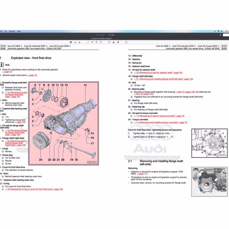 AUDI A4 B8 (2008-2016) SERVICE WORKSHOP MANUAL - Image 8