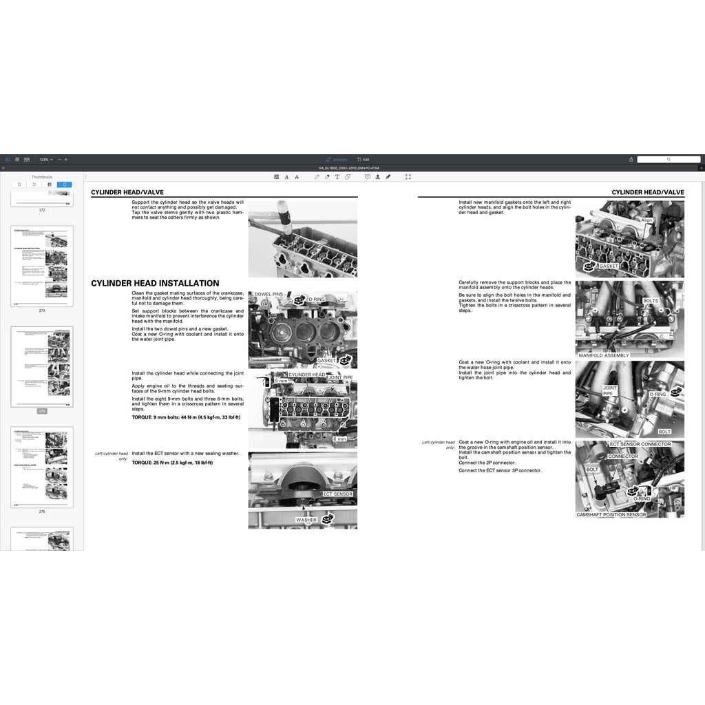 HONDA GOLD WING GL1800 (2002-2010) SERVICE WORKSHOP MANUAL + PARTS CATALOGUE + OWNER'S MANUAL - Image 10