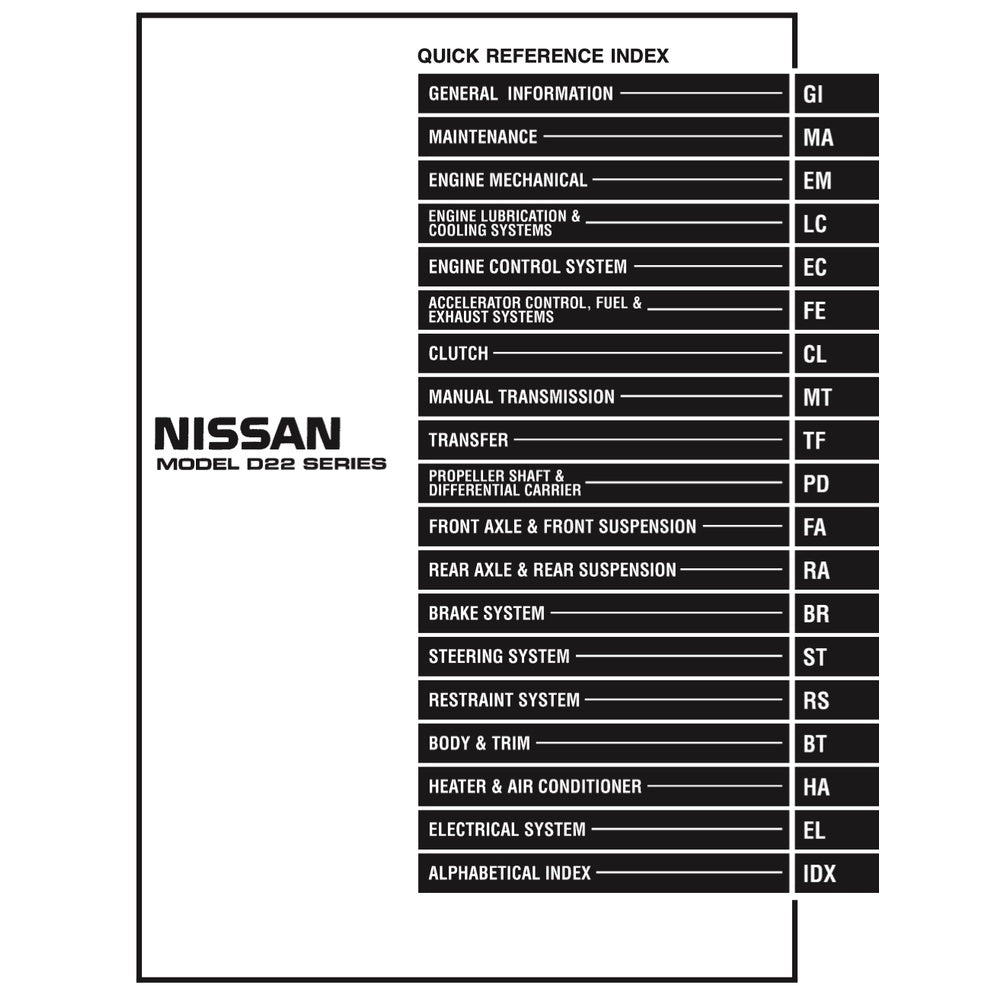 NISSAN NAVARA / FRONTIER D22 (1997-2004-2014) SERVICE WORKSHOP MANUAL - Image 3