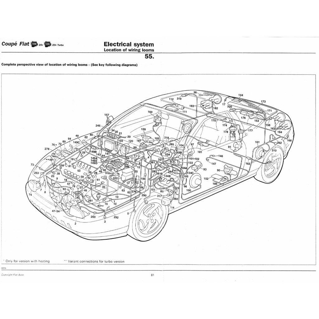 COUPE FIAT COUPE 175 (1993-2000) SERVICE WORKSHOP MANUAL + OWNER's HANDBOOK - Image 10