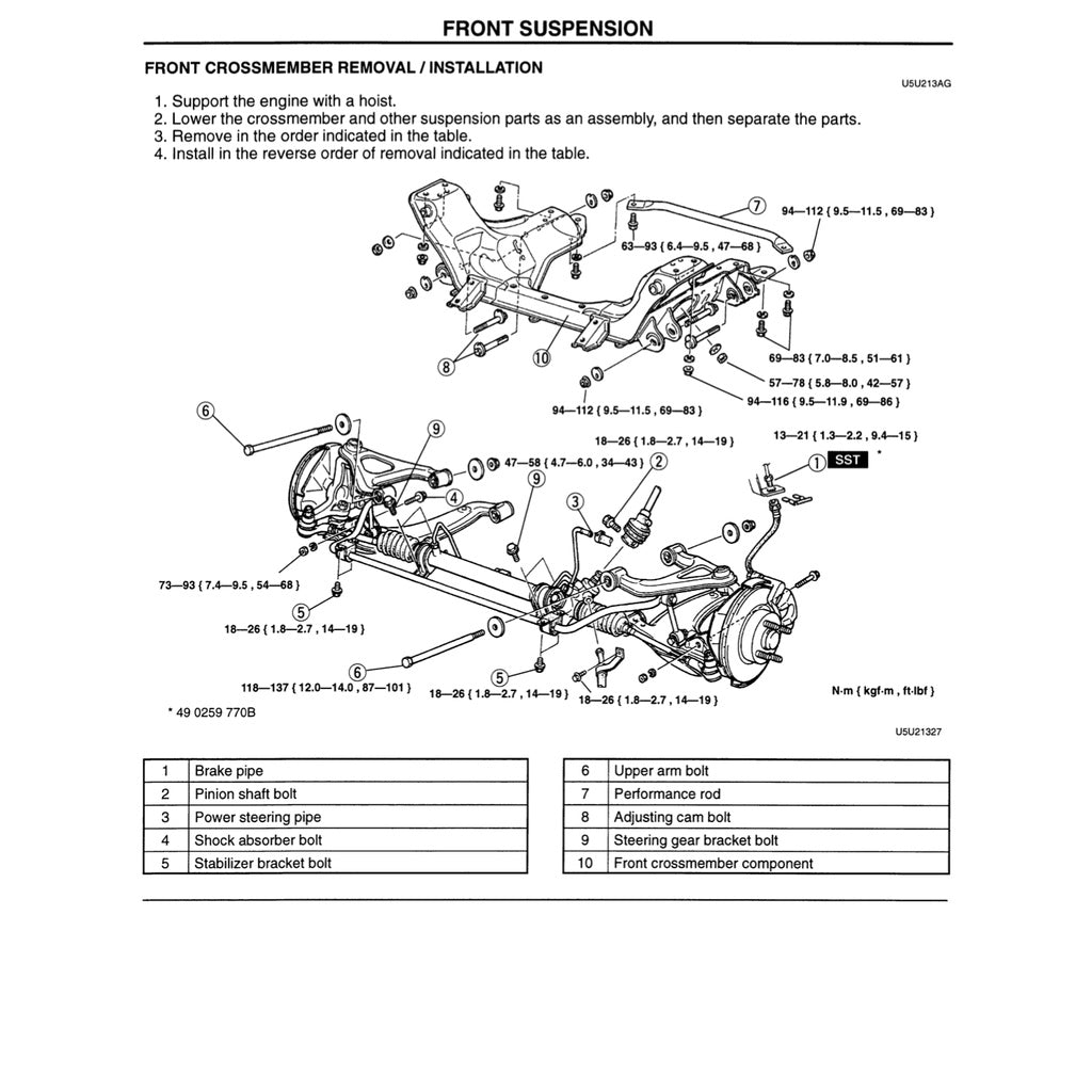 MAZDA MX-5 MIATA NA SERIES (1997) SERVICE WORKSHOP MANUAL - Image 10