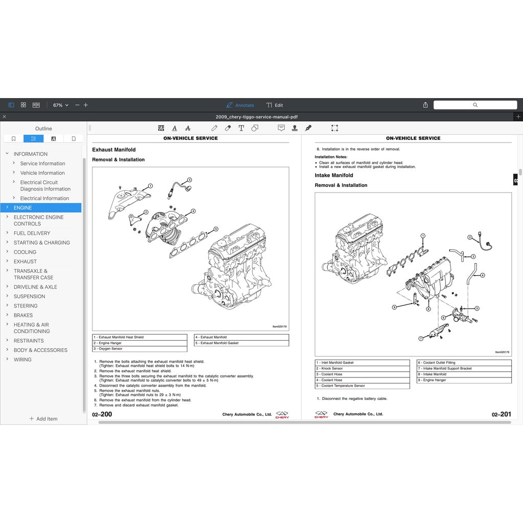 CHERY TIGGO 3 (2005-2010) SERVICE WORKSHOP MANUAL - Image 4