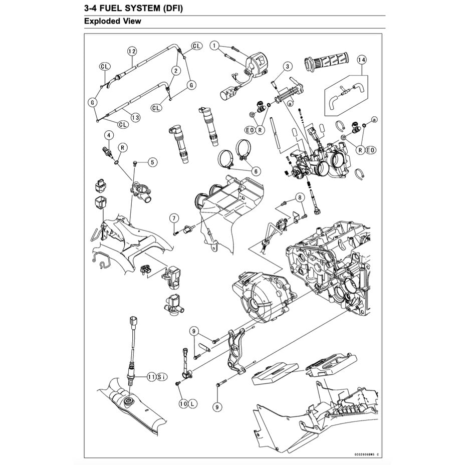 KAWASAKI NINJA 300 (2013-2017) SERVICE WORKSHOP MANUAL + PARTS CATALOGUE + OWNER'S MANUAL - Image 5