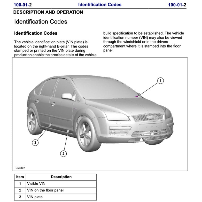 FORD FOCUS ST MK2 C307 (2005-2010) SERVICE WORKSHOP MANUAL - Image 3