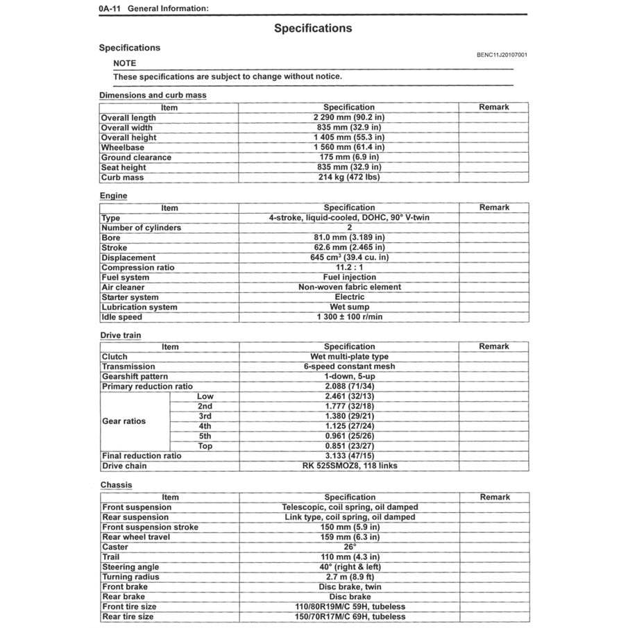SUZUKI V STORM V STROM VSTROM DL650 (2012-2016) SERVICE WORKSHOP MANUAL + PARTS CATALOGUE + OWNER' MANUAL - Image 4