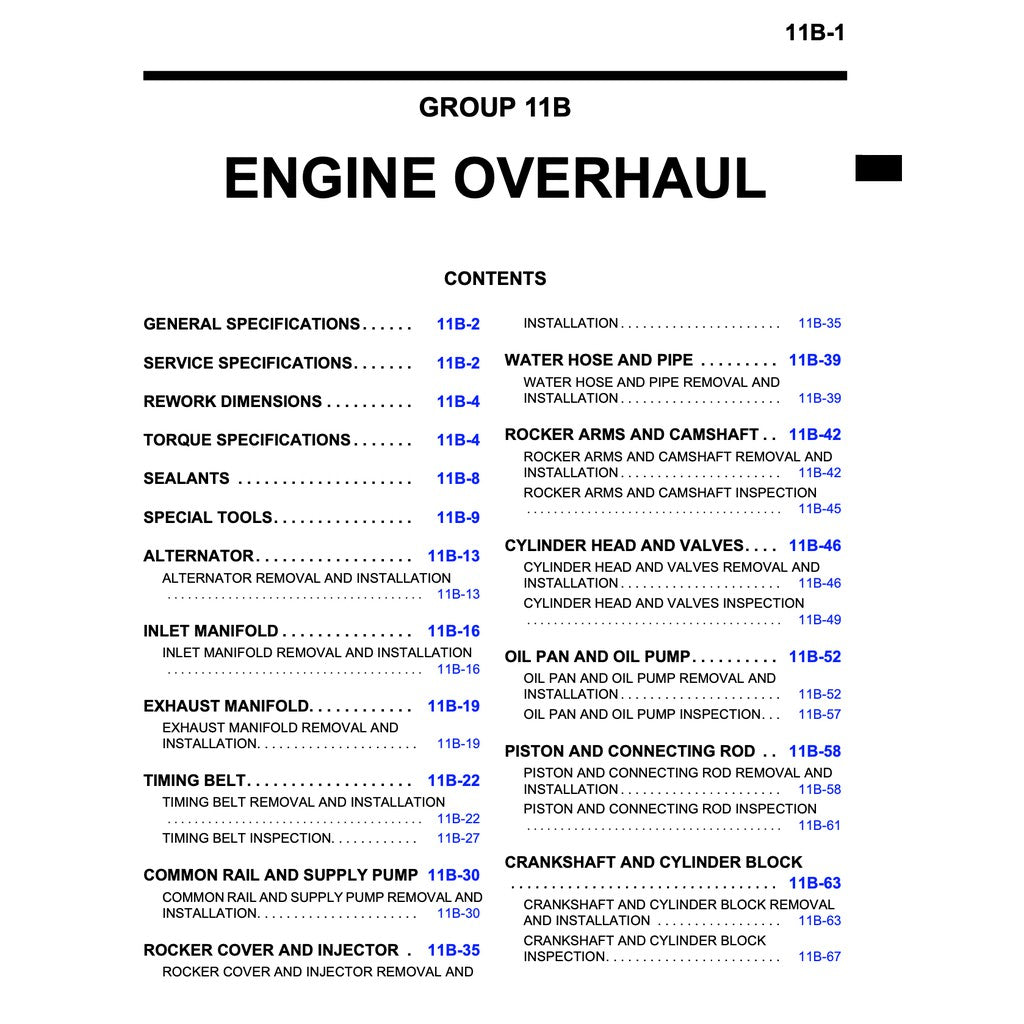 TRITON MITSUBISHI TRITON L200 KA/KB (2006-2015) SERVICE WORKSHOP MANUAL - Image 4