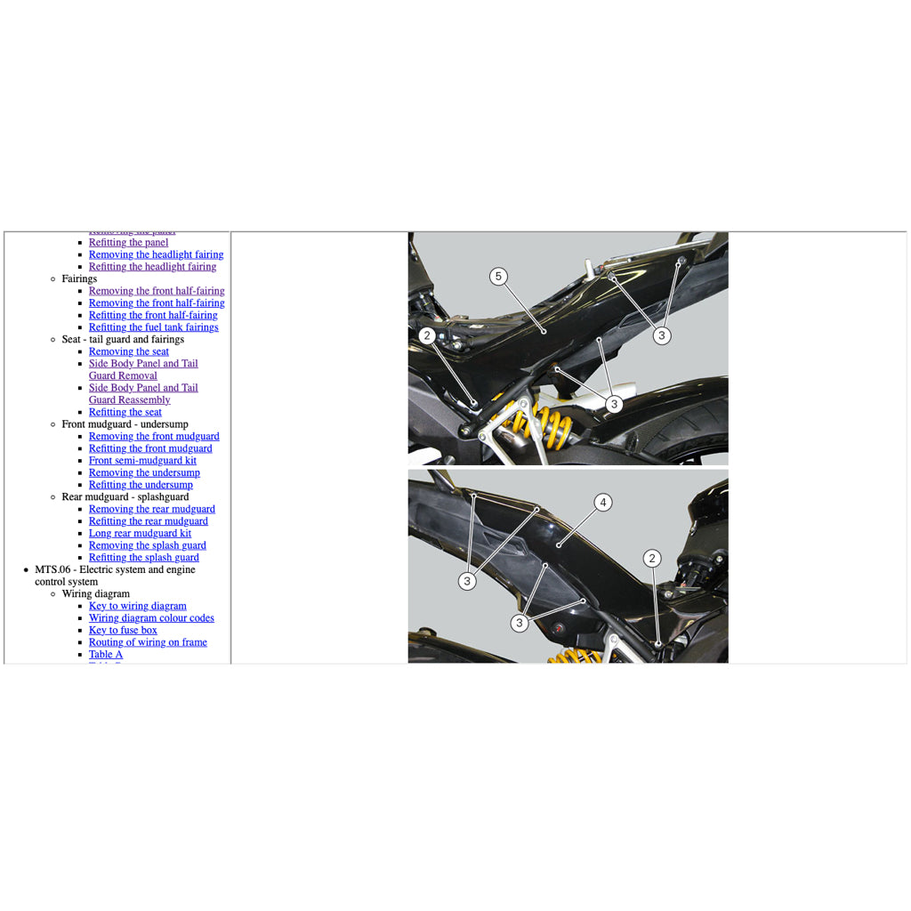 DUCATI MULTISTRADA 1200S (2013-2014) SERVICE WORKSHOP MANUAL + PARTS CATALOGUE + OWNER'S MANUAL - Image 5