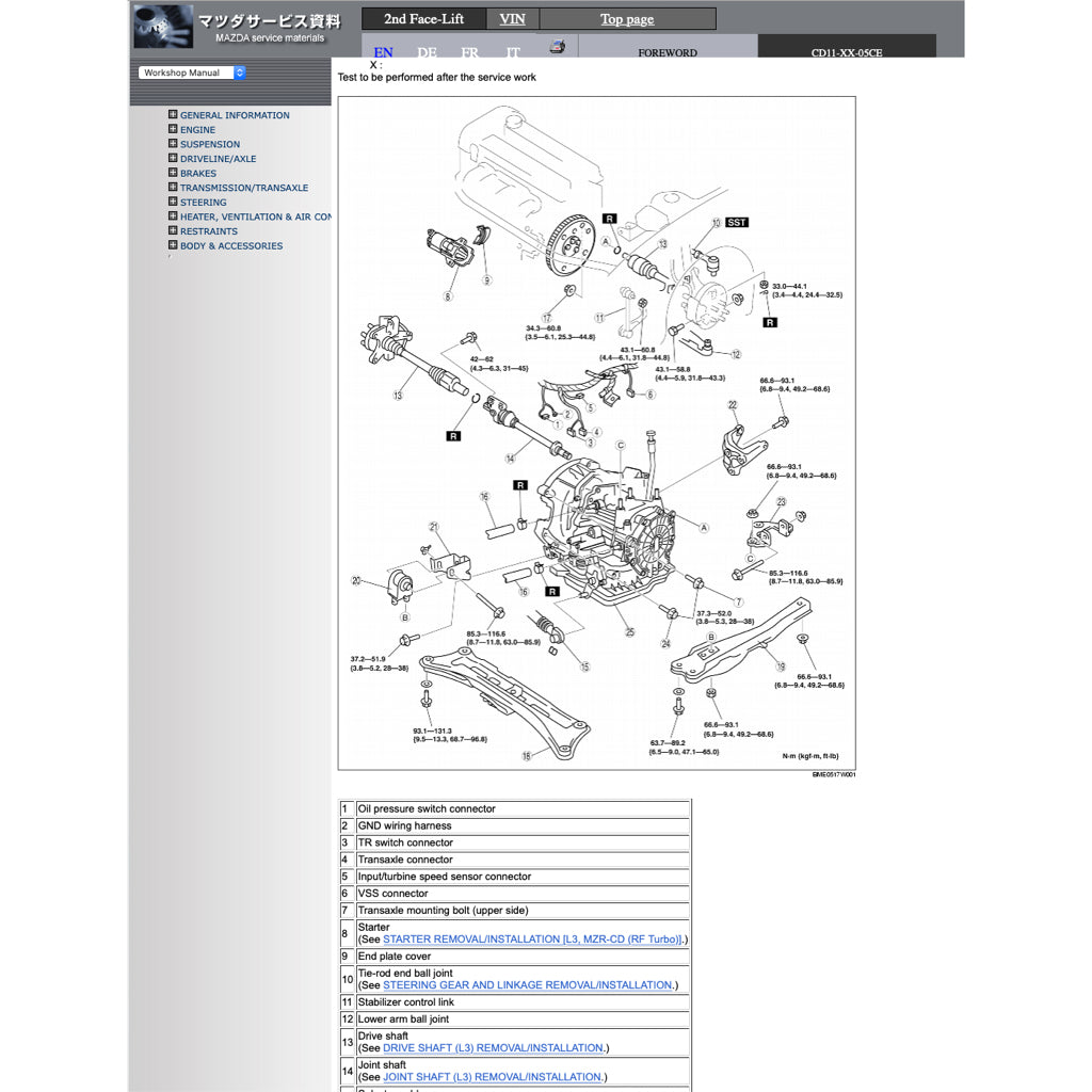 MAZDA MPV PREMACY LW (1999-2006) SERVICE WORKSHOP MANUAL - Image 3