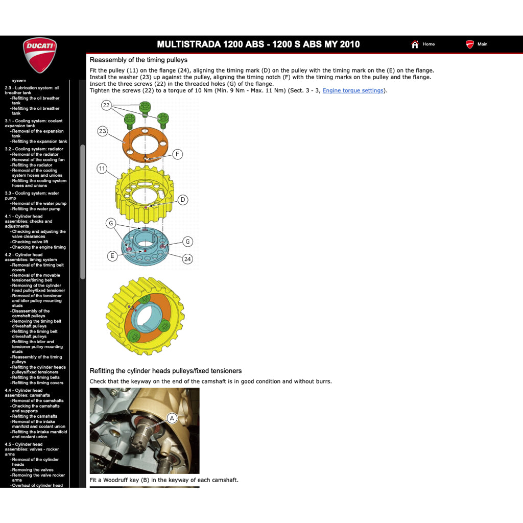 DUCATI MULTISTRADA 1200S (2010-2012) SERVICE WORKSHOP MANUAL + PARTS CATALOGUE + OWNER'S MANUAL - Image 5