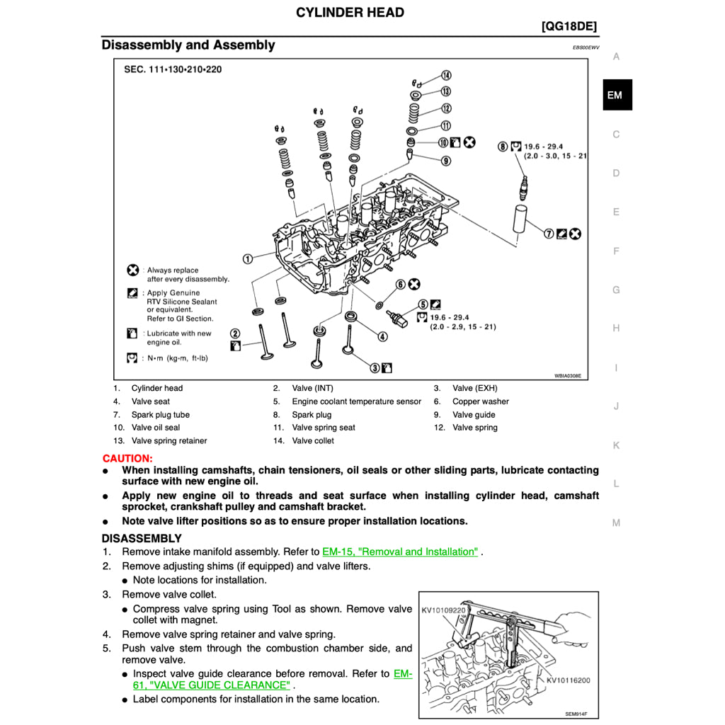 NISSAN SENTRA / SUNNY B15 (1999-2006) SERVICE WORKSHOP MANUAL - Image 10