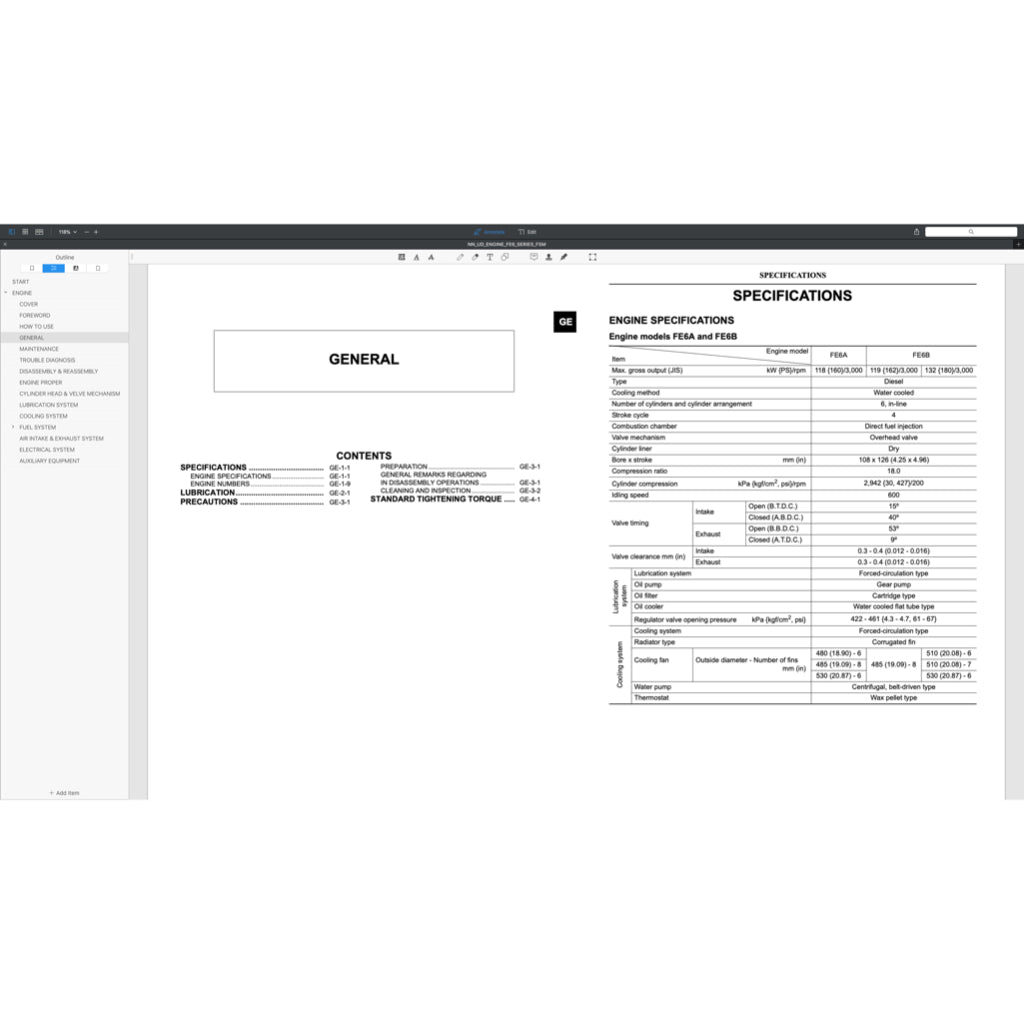NISSAN UD DIESEL ENGINE FE6 / FE6A / FE6B / FE6T / FE6TA SERVICE REPAIR MANUAL - Image 7