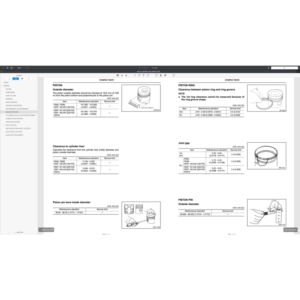 NISSAN UD DIESEL ENGINE FE6 / FE6A / FE6B / FE6T / FE6TA SERVICE REPAIR MANUAL - Image 8
