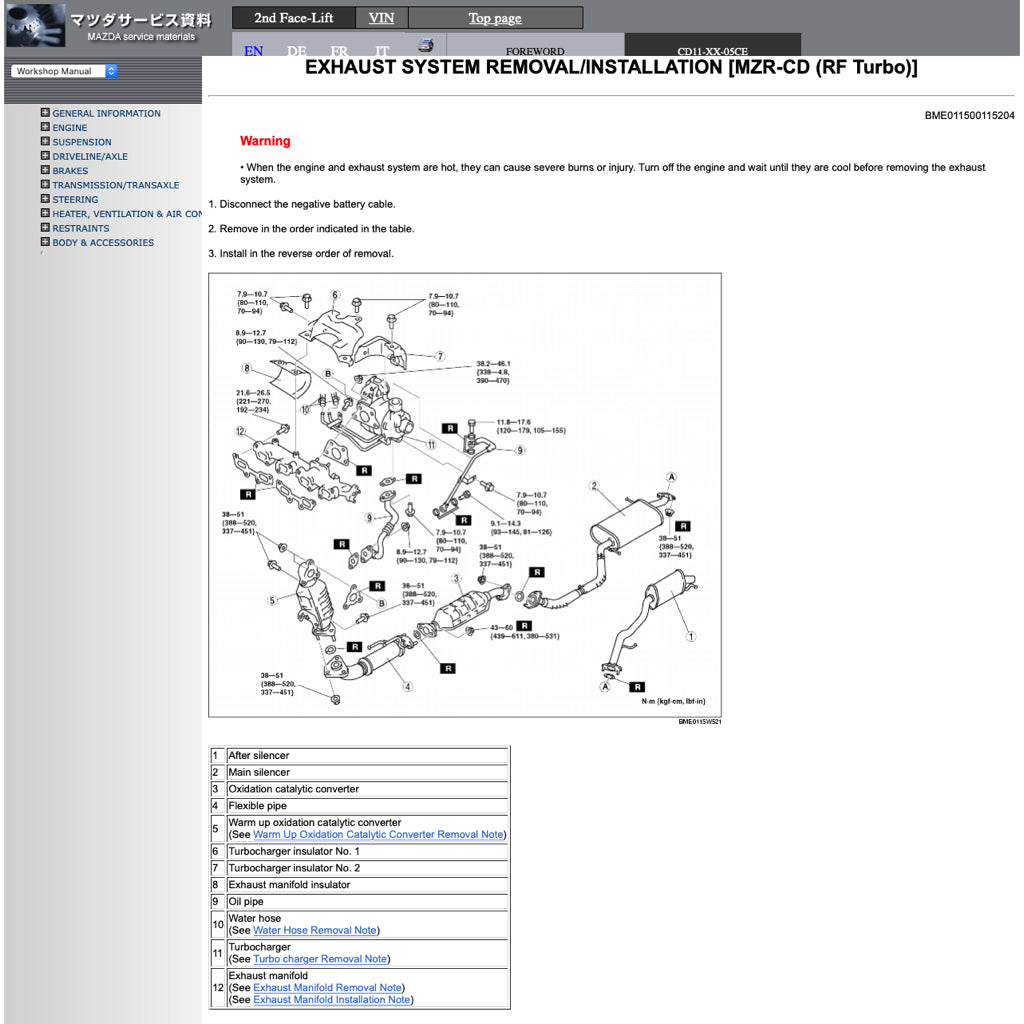 MAZDA MPV PREMACY LW (1999-2006) SERVICE WORKSHOP MANUAL - Image 7